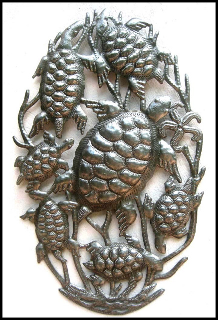 Haiti Metal Art -  Turtle wall hangng - Metal art